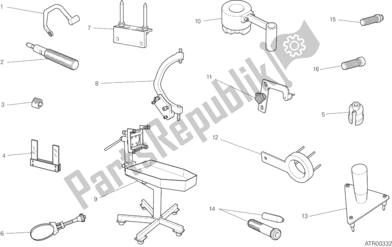 All parts for the 001 - Workshop Service Tools of the Ducati Diavel Carbon FL USA 1200 2016
